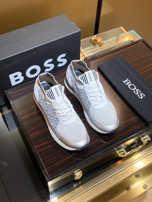 商品名称：Boss 波士 正规码数: 38-44 休闲鞋 商品材料：精选 飞织鞋面，舒适羊皮内里 ；原厂大底。